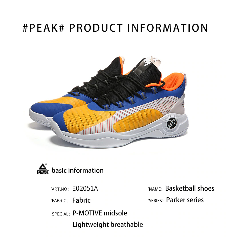 PEAK Sneaker Tony Parker Series Basketball Men Shoes P-MOTIVE Technology Rebound Comfortable Court Sneakers Walking Shoes PEAK Sneaker Tony Parker Series Basketball Men Shoes P-MOTIVE Technology Rebound Comfortable Court Sneakers Walking Shoes