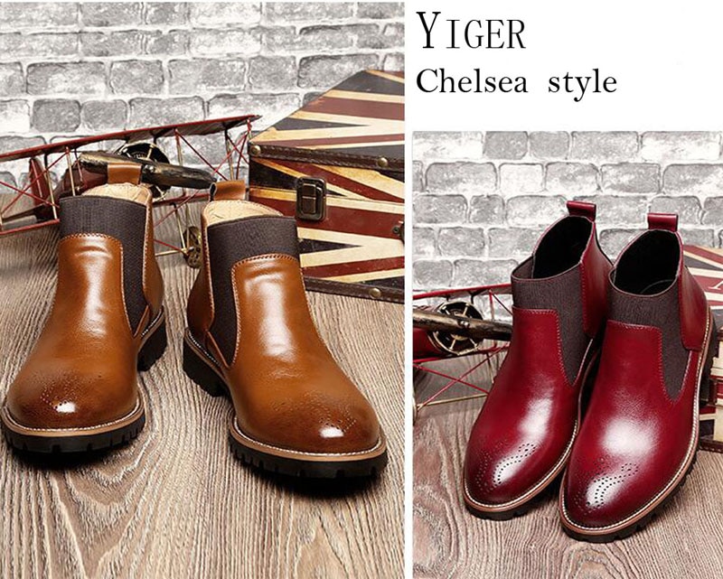 YIGER Chelsea Boots British Style