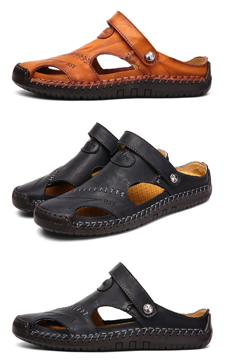 HSY Summer Genuine Leather Sandals - Pricemans