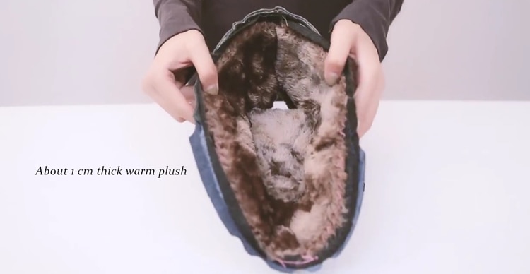 BAIGO BENDI Thick Fur Waterproof Snow Boots