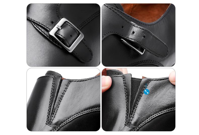 DESAI Leather Double Buckles Monk Shoes DESAI Leather Double Buckles Monk Shoes