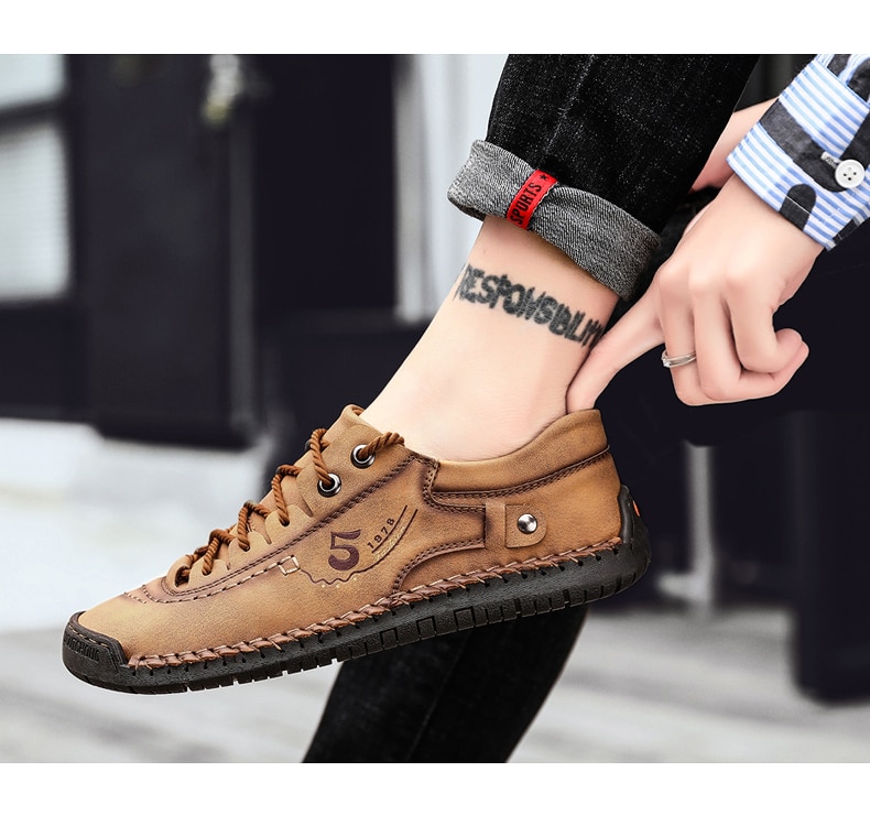 PUAMSS Leather Walking Sneakers