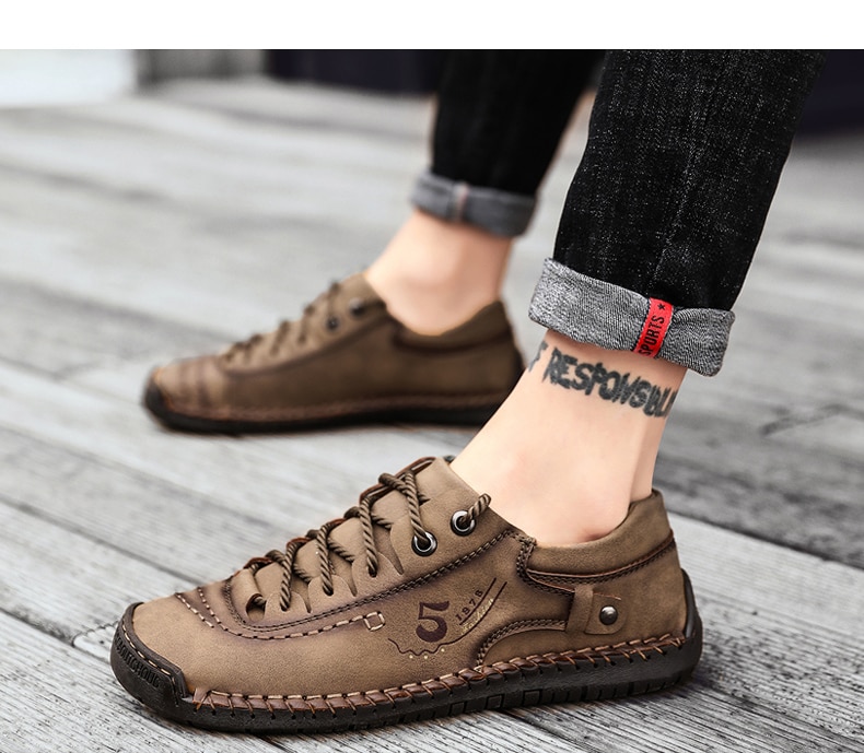 PUAMSS Leather Walking Sneakers