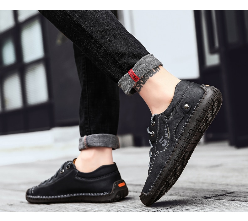 PUAMSS Leather Walking Sneakers