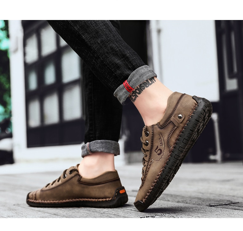 PUAMSS Leather Walking Sneakers