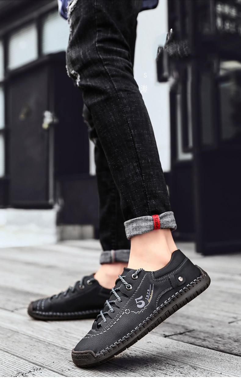 PUAMSS Leather Walking Sneakers