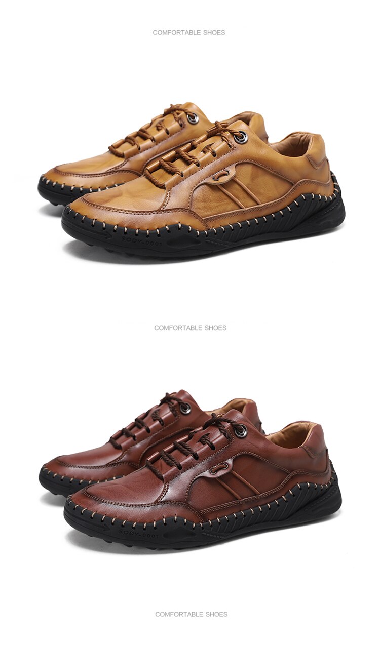 Leather Men Casual Shoes Brand 2020 Mens Loafers Moccasins Autumn Lace-up Black Driving Shoes Plus Size 38-48 accept dropship