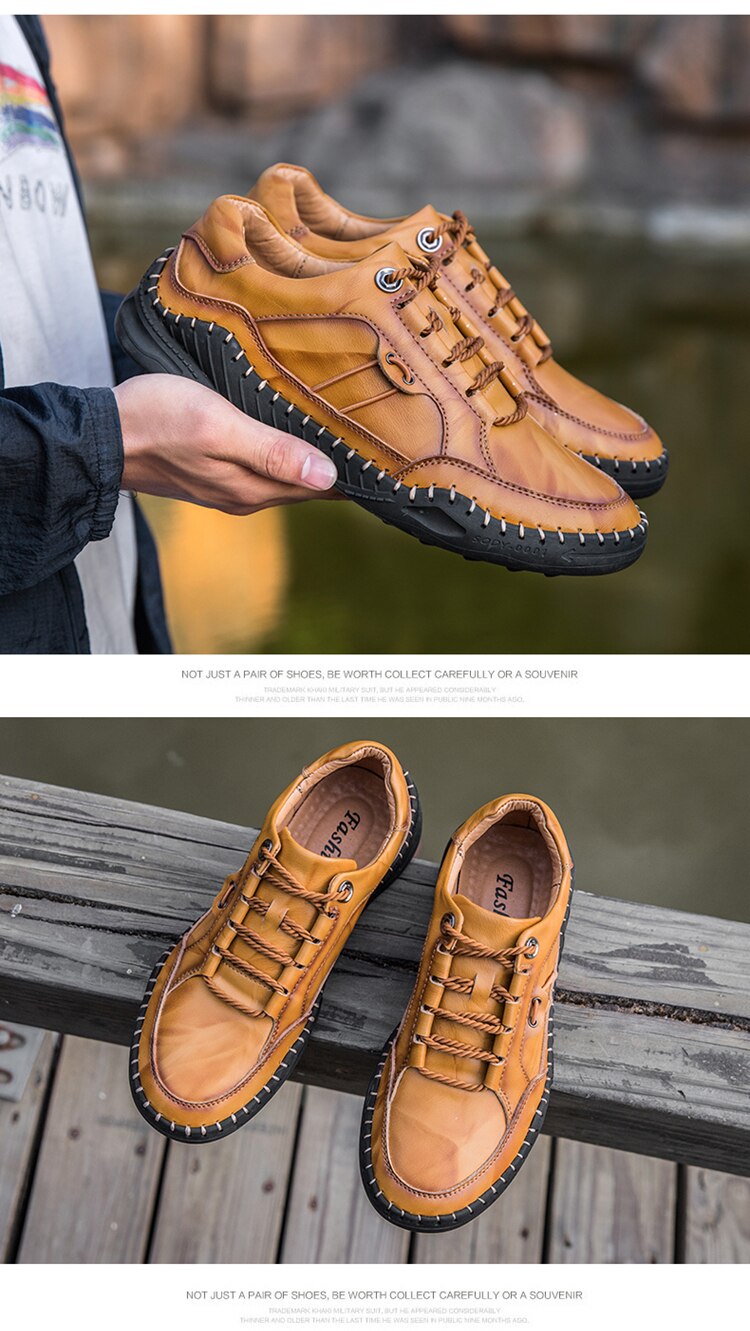 Leather Men Casual Shoes Brand 2020 Mens Loafers Moccasins Autumn Lace-up Black Driving Shoes Plus Size 38-48 accept dropship